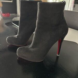 Christian Louboutin  Suede High-Heel Ankle Boots